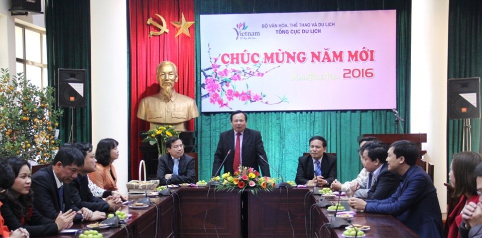 Tổng cục trưởng TCDL Nguyễn Văn Tuấn phát biểu tại buổi gặp mặt